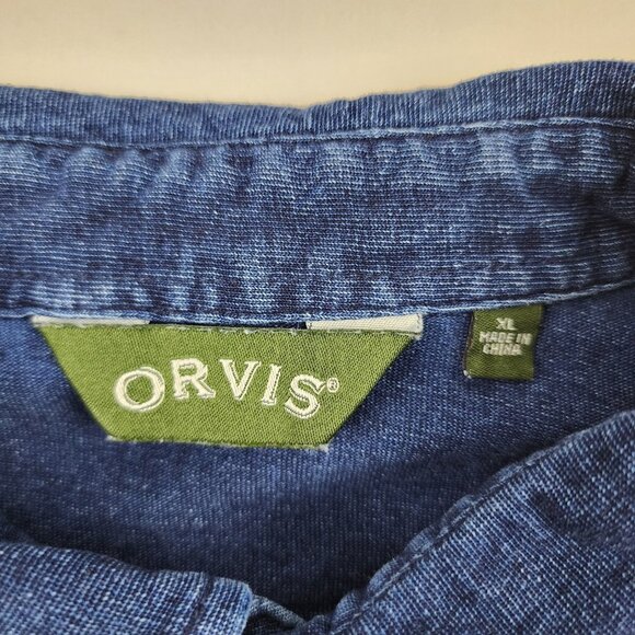 Orvis Shirt Mens XL Blue Jean S/S Golf Polo - Picture 3 of 6